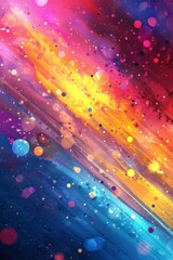 Poster - A colorful, abstract painting with a lot of dots and swirls