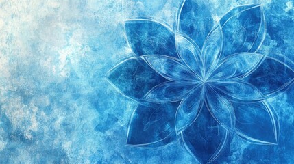 Aufkleber - Abstract Tie Dye Art with a grunge texture Watercolor backdrop featuring floral geometry Ornamental design for a fantasy inspired blue wallpaper