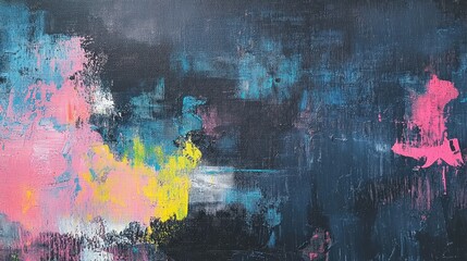 Aufkleber - Abstract painting featuring paint stains on a dark background showcasing a painted matte texture in a contemporary artistic style
