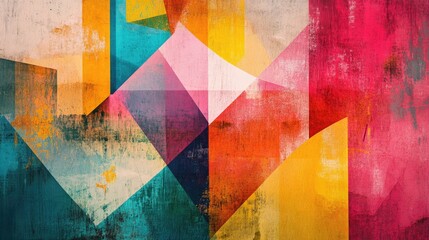 Aufkleber - Abstract geometric art painting suitable for wall decor wallpaper posters murals carpets and various print formats