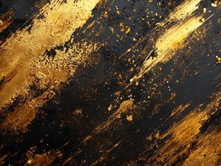 Abstract artistic background featuring golden brushstrokes and textured elements Oil on canvas design suitable for prints wallpapers cards murals and more