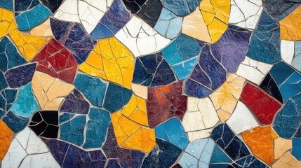 Aufkleber - Abstract illustration of mosaic patterns resembling a kaleidoscope showcasing decorative finishes with vibrant textures and colors typical of mosaic materials