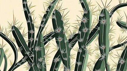 Poster - Close Up of Green Cactus Thorns