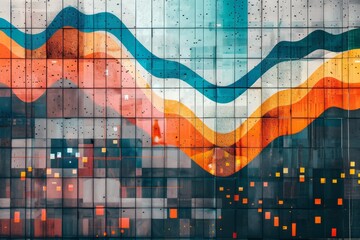 Poster - business success concept depicted in a tiled pattern layout.