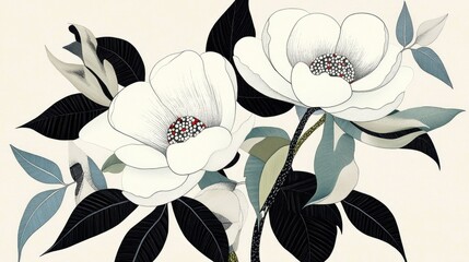 Aufkleber - Black and White Dead Rose Bouquet
