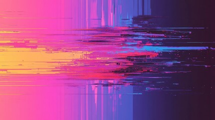 Aufkleber - Abstract Multicolor Glitch Background Pixel Distortion Color Noise Rgb 3D Glitch Effect Hardware Failure Tv Signal Damage Vhs Retro Futurism Style Wallpaper