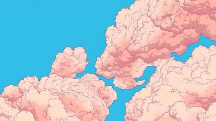 Poster - Beautiful White Clouds in a Clear Blue Sky