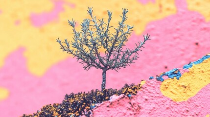 Aufkleber - Close Up Macro Photograph of a Small Tree