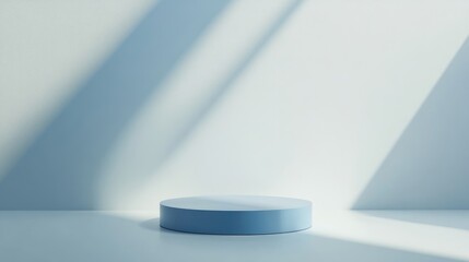Aufkleber - 3D rendered abstract background featuring a blue podium on a white surface