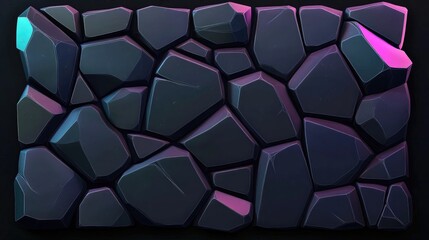Aufkleber - Abstract dark stone texture background featuring geometric shapes and subtle warm illumination