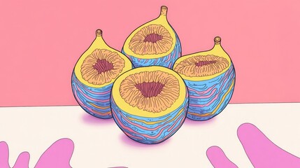 Poster - Breakfast Figs on a White Surface