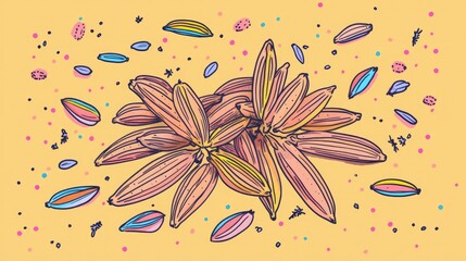 Aufkleber - Caraway Seeds on Light Background