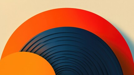 Aufkleber - 10 abstract backgrounds featuring diverse colors and shadows showcasing a half circle design beneath a semi circular decorative element