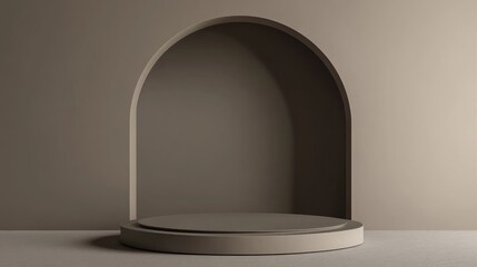 Aufkleber - 3D rendering of a mock up podium for showcasing products featuring an abstract minimal concept and a geometric background