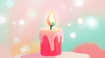 Aufkleber - Close Up of a Burning Candle in Portrait Orientation