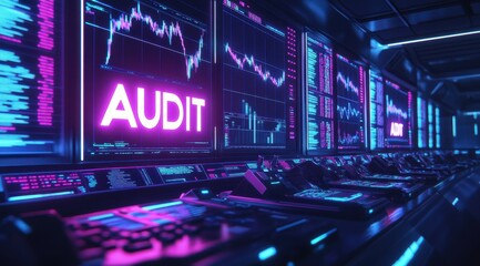 digital audit board with financial indicators