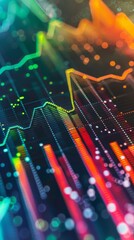 Poster - abstract color background featuring marketing metrics.