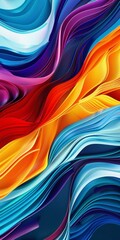 Wall Mural - A colorful piece of art with a blue and orange stripe