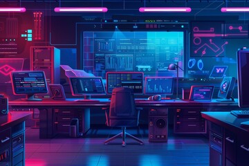 Poster - Background with room for cybersecurity illustrations.