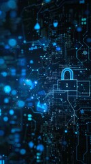 Poster - Dark outline of cybersecurity measures.
