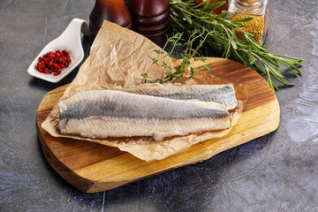 Pickled atlantic tasty herring fillet