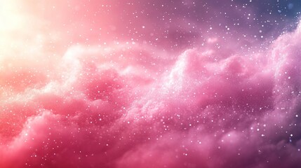 Wall Mural - a dreamy, ethereal landscape with soft pink and purple clouds, illuminated by a distant golden light
