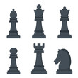 © donimon - Set of chess pieces. Vector illustration in flat design style isolated on white background.