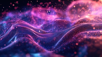 Poster - Abstract Purple and Pink Glittering Landscape