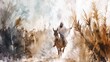 © Anna - Jesus' triumphant entry on a donkey with palm branches and crowd
