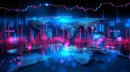 Wall Mural - Stock market and forex trading candlestick chart illustrating financial investment concepts in the ECN digital economy