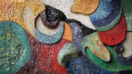 Poster - Abstract painting featuring natural textures shapes forms and patterns in a variety of color themes to highlight their inherent beauty