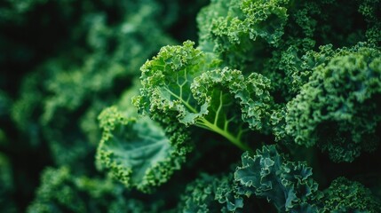 Aufkleber - Close up of Green Kale Leaf in a Garden