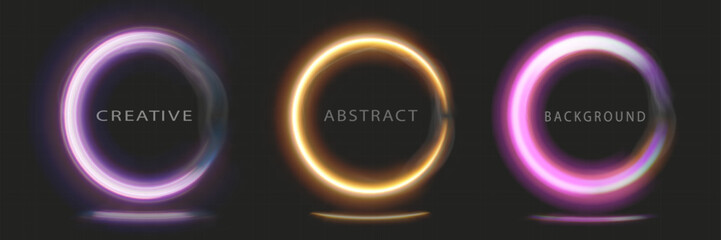 Poster - 
Light circle with smoke. Abstract creative background.Vector illustration.
