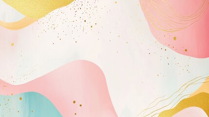 Aufkleber - Beautiful Fantasy Background In Soft Pastel Colors With Brightness And Bokeh White Gold And Pink Pastel Abstract Background For Banner Featuring Copy Space