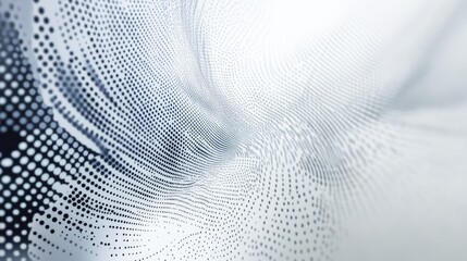 Aufkleber - Abstract painting featuring a striking white and grey dotted background with a futuristic motion effect