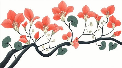 Aufkleber - Bougainvilleas Isolated on White Background with Clipping Path