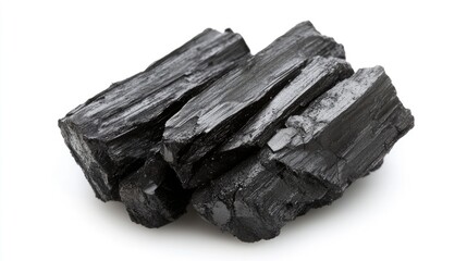 Poster - Charcoal Fragment Isolated on White