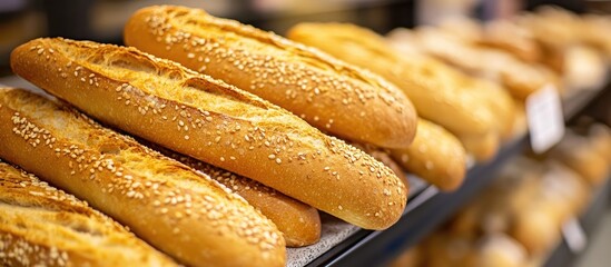 Poster - Close Up Of Baguettes In Display At Supermarket