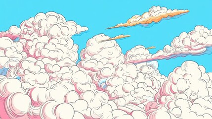 Poster - Beautiful White Clouds in a Clear Blue Sky