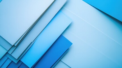 Aufkleber - Abstract stacked paper with a blue gradient background
