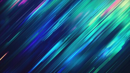 Poster - 4K Green Blue Abstract Blurred Technology Background With Light Flare Effect Blur Texture Digital Gradient Noise Modern Design Wallpaper Banner Graphic Illustration Art