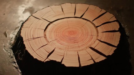 Aufkleber - Close Up of Tree Ring Patterns