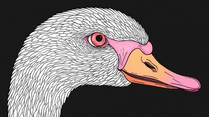 Aufkleber - Close Up Portrait of a White Swan