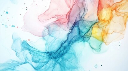 Poster - Colorful and fluid abstraction in aquamarine watercolor