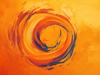Poster - Abstract swirl motion artwork with vibrant orange background for design Contemporary digital illustration with a dynamic feel