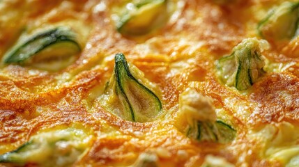Poster - Close Up Image of Zucchini or Squash Blossom Omelette