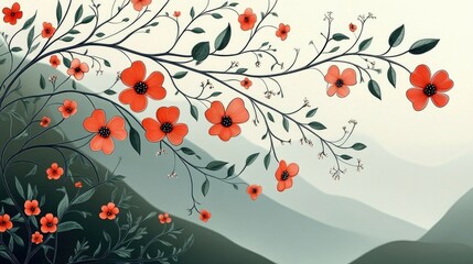 Aufkleber - Abstract Close Up Background Featuring Red Flowers