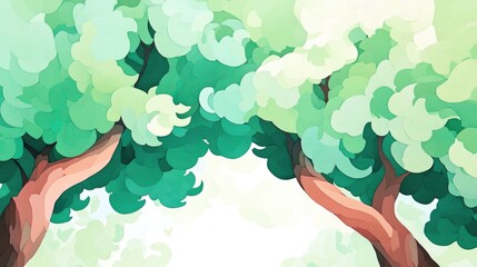 Aufkleber - Branches of Two Conifer Trees Intertwined