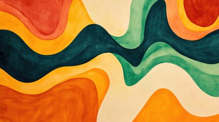 Aufkleber - Abstract painting featuring vibrant organic lines serving as a textured background mural Versatile illustrations suitable for wall art posters cards and brochure designs with ample copy space