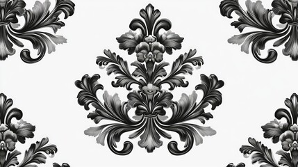 Aufkleber - Black and white decorative pattern artwork